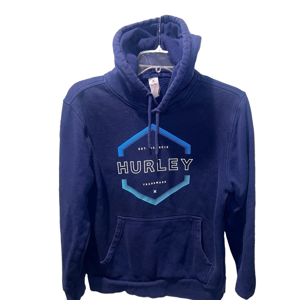 Hurley Men's Graphic Hoodie Sweatshirt Blue Sz Small Skater Back to School